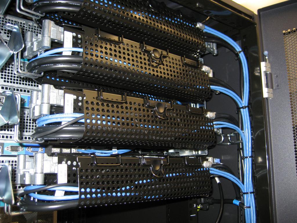 Titan Security Group team installing network rack infrastructure