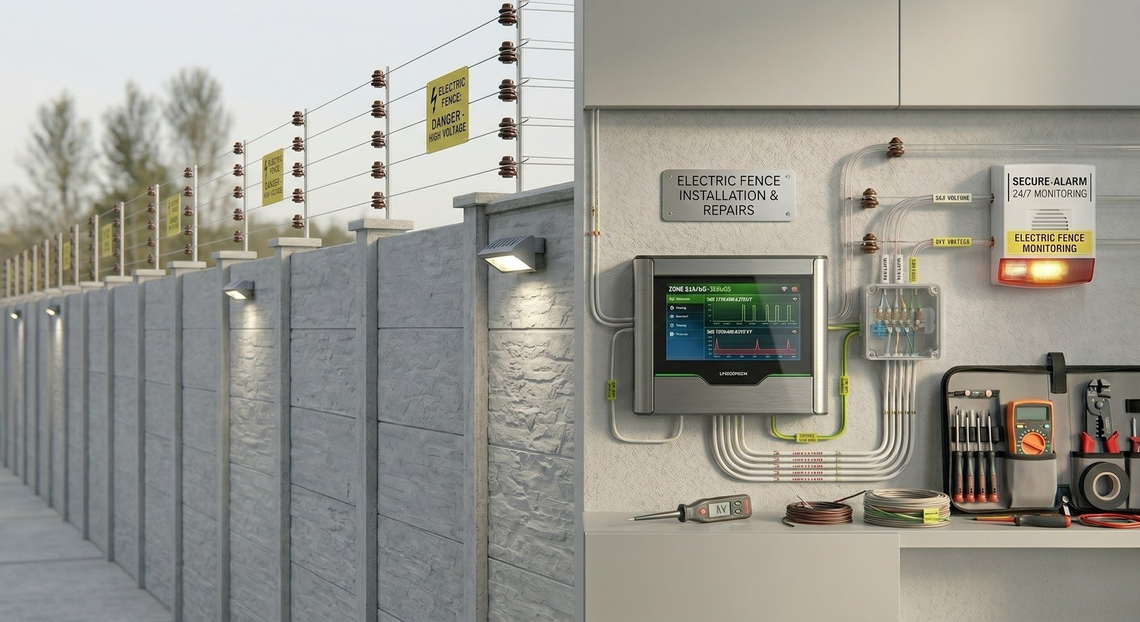 Electric fence installation and monitoring